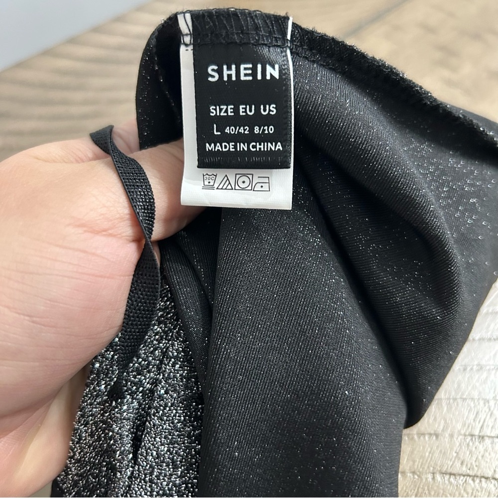 SHEIN Classy Elegant Gray Sparkly Maxi Sleeveless Sexy Bodycon Dress - Picture 9 of 9